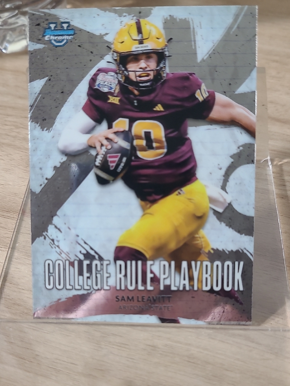 College Rule Playbook Sam Leavitt Football Trading Card - 2025 Bowman Chrome